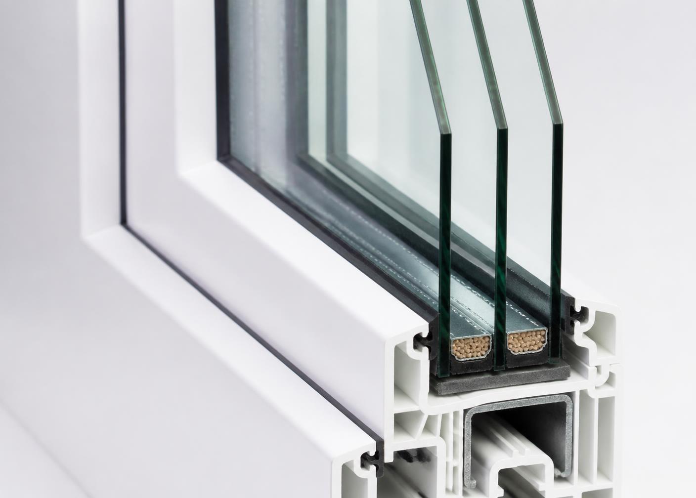 Doorsnede van triple isolatieglas